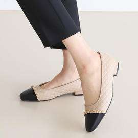 [GIRLS GOOB] Women's Comfortable Slip-On  Chain Flat, Fashion Loafers, Ballet Shoes, Synthetic Leather - Made in KOREA